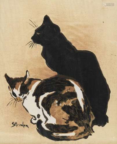 Théophile Alexandre Steinlen (1859-1923), Les chats, pochoir...