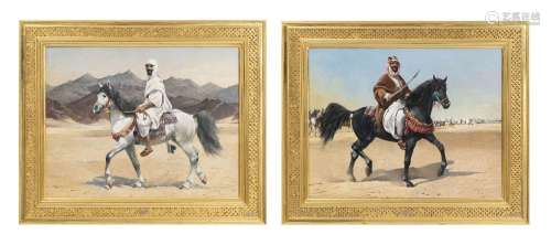 Harold Wood (1918-2014), "Abdul Aziz Ibn Saud riding al...