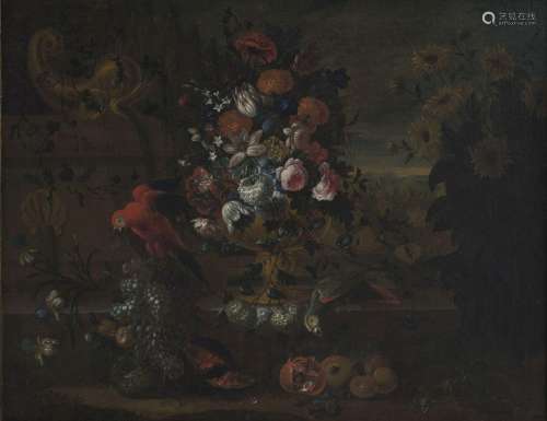 Pieter Casteels III (1684-1749), "Nature morte au perro...