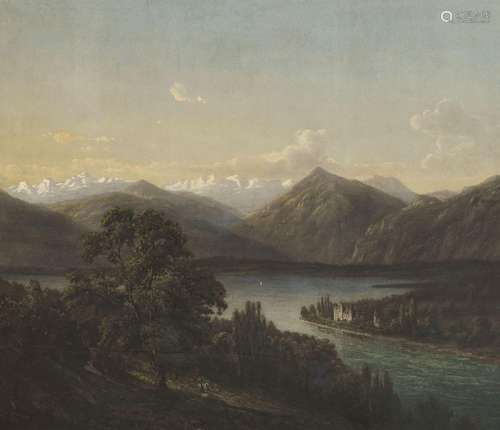 Jean Bryner (1816-1906), Vue sur le lac de Thoune, 1856, hui...