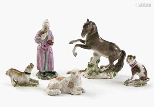 Four animal figures - probably Meissen, 18th century