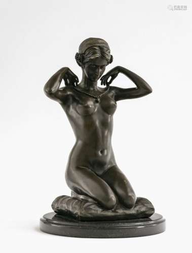 Kneeling female nude - Later cast after Paul Ponsard (1882 L...
