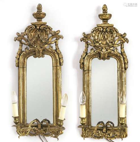 A pair of 2-light mirror appliques - 18th/19th century