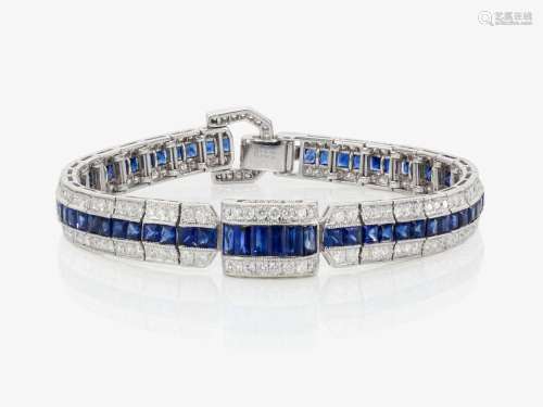 A cocktail bracelet decorated with brilliant cut diamonds an...