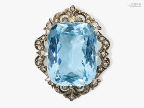 A historical pendant decorated with an azure blue natural aq...