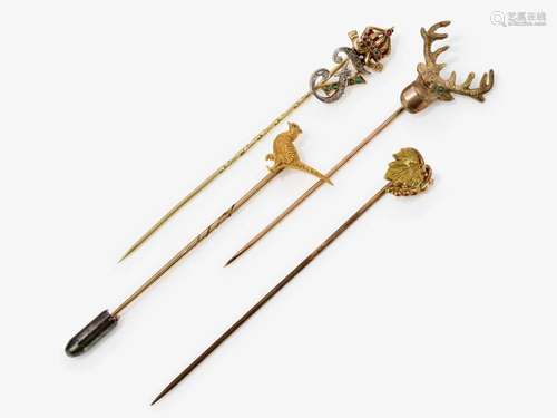 Four tie pins - early 20th century