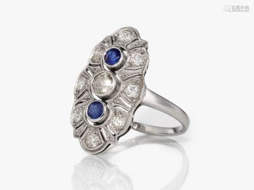 A diamond and sapphire ring - Germany, circa 1920