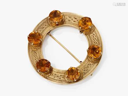 A citrine brooch - Probably Germany, 1930s/1940s