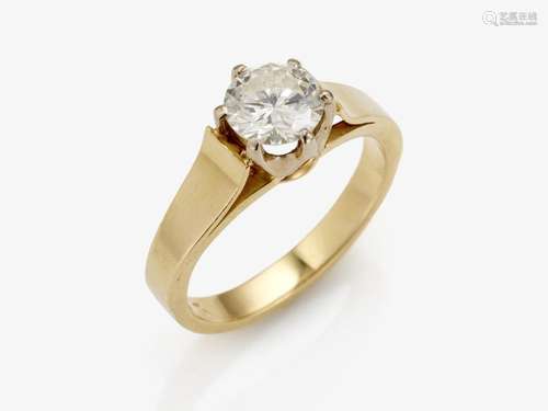 A brilliant-cut diamond solitaire ring