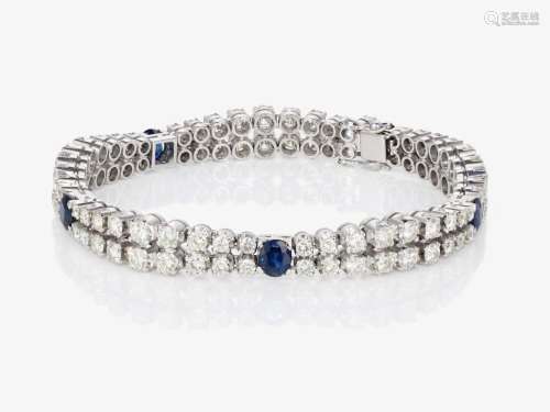 A bracelet with brilliant-cut diamonds and sapphires