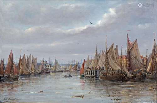 Henri Louis PERMEKE (1849-1912)//R//Le port d'Ostende//R//Hu...