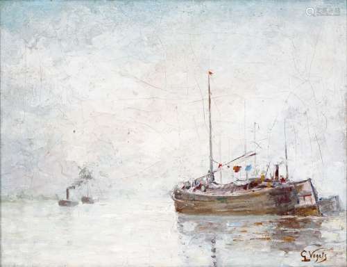 Guillaume VOGELS (1836-1896)//R//Le canal en hiver//R//Huile...