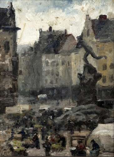Victor HAGEMAN (1868-1938)//R//Grand-Place d'Anvers