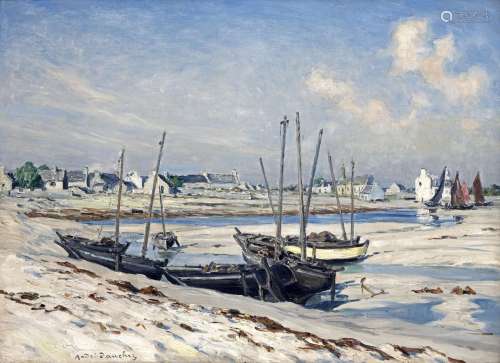 André DAUCHEZ (1870-1948)//R//Bord de mer breton//R//Huile s...