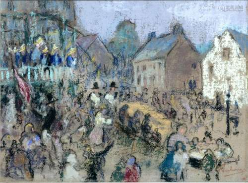 Fernand VERHAEGEN (1883-1975)//R//Carnaval à Mons//R//Pastel...