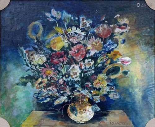 Albert SAVERYS (1886-1964)//R//Bouquet de fleurs//R//Huile s...