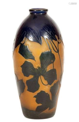 Paul NICOLAS (1875-1952) dit D'ARGENTAL//R//Vase en verre dé...