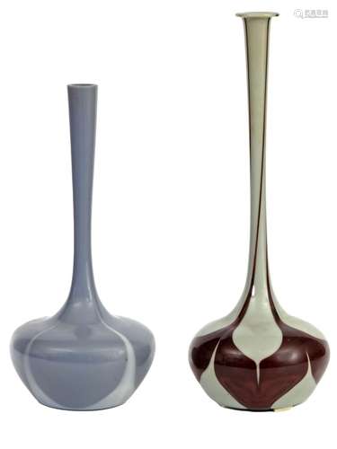 Val-Saint-Lambert//R//Lot de deux vases Art Nouveau à long c...