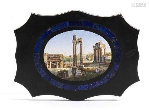 Italian micromosaic plaque of the Imperial fora - Rome 19th ...