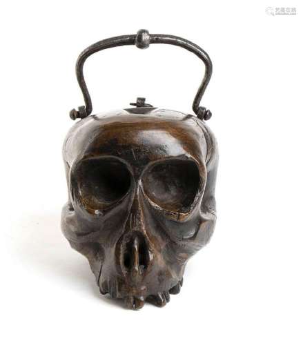 "Memento Mori", skull shaped Almoner - 18th centur...