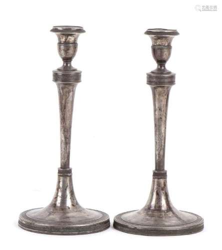 Pair of Italian silver candlesticks - Naples, 1824-1832