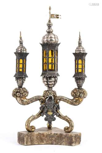 A particular Italian silver candelabrum - circa 1820, Venice...