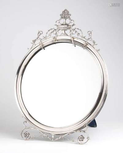 English Edwardian sterling silver table frame mirror - Londo...