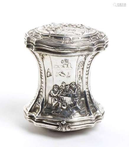 German silver tea caddy - late 19th century, mark of LUDWIG ...
