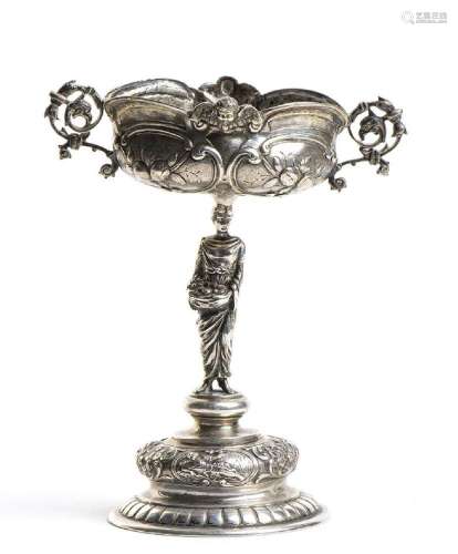 German silver figural wedding cup - Hanau circa 1900 , mark ...