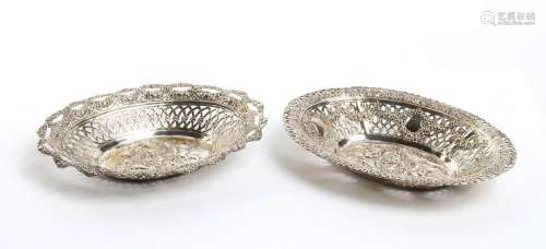A pair of German silver baskets - late 19th early 20th centu...