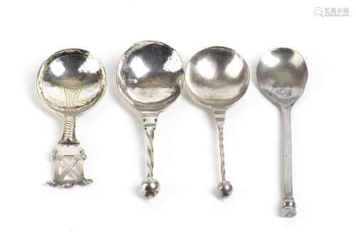 A group of six Continental silver spoons -  Northern Europea...