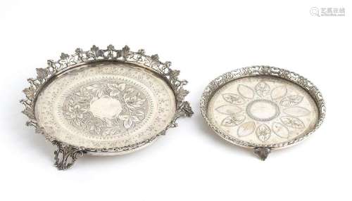 Two Portuguese silver salvers - Oporto, circa 1870-1880