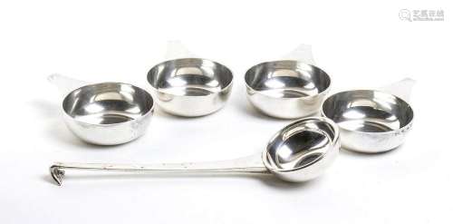 Four Italian sterling silver bowl and ladle - BULGARI