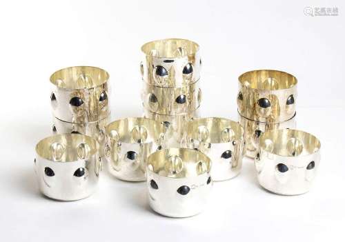 12 Italian silver glasses - Florence, mark of BRANDIMARTE