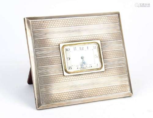 Italian Art déco sterling silver mantle clock - 1910-1930, F...
