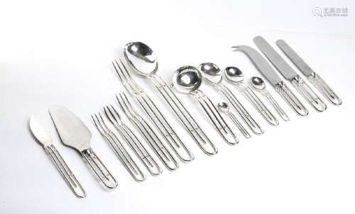 French silver cutlery service for 12, 137 pieces - Paris, ma...