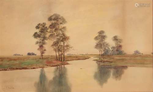 Louis Kinney Harlow (American, 1850-1913), Countryside River...