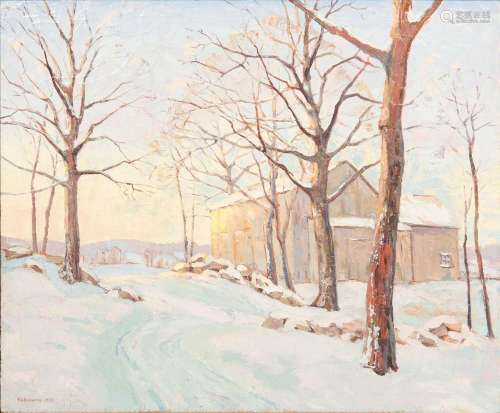 Arthur Bodwell (American, 1890-1940), Cabin in Snow