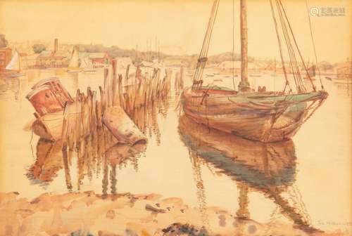 Joseph Margulies (American, 1896-1984), Boats in Harbor