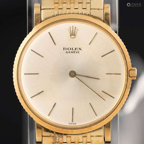 An eighteen karat gold bracelet watch, Rolex,