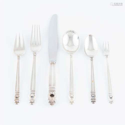 An American sterling silver seven-piece dinner service for s...