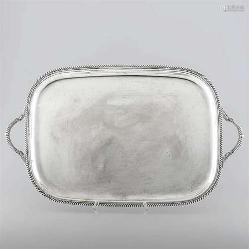 An American sterling silver two-handled tray