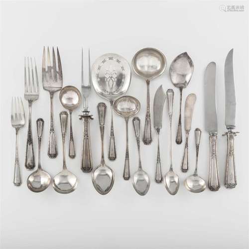 An American sterling silver seven-piece flatware service for...