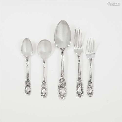 An American sterling silver five-piece flatware service for ...