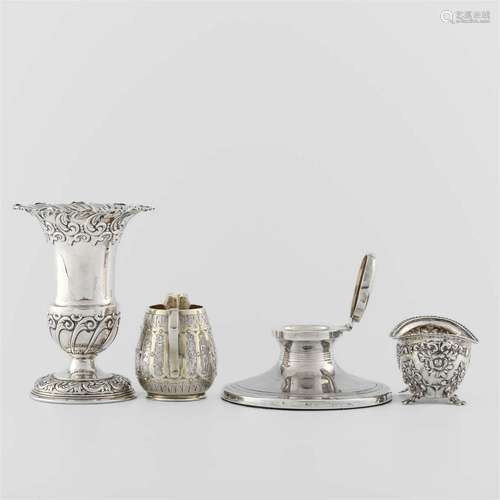 A collection of four English sterling silver items