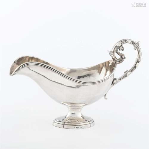 A French silver-plated gravy boat