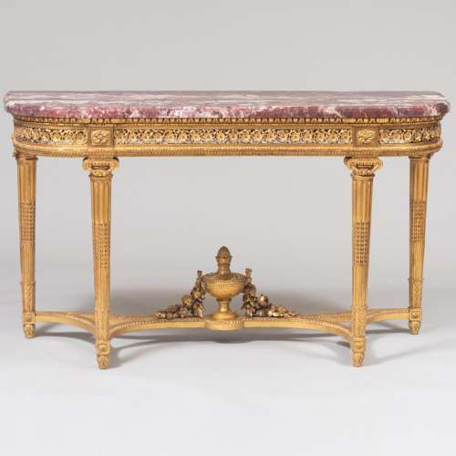 Fine Louis XVI Style Giltwood Console Table