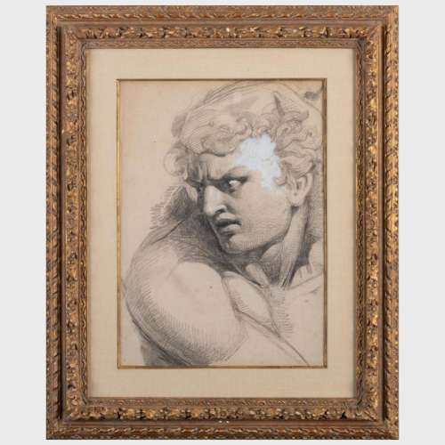 Attributed to Henry Fuseli (1741-1825): Study of a Man`s Hea...