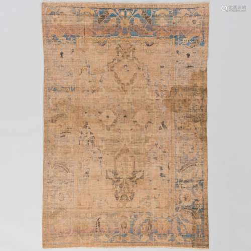 Rare Silk and Metal Thread `Polonaise` Rug, Isfahan