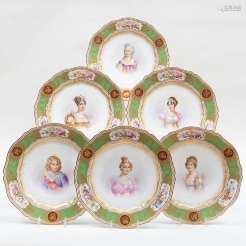 Set of Twelve Sèvres Porcelain Cabinet Plates